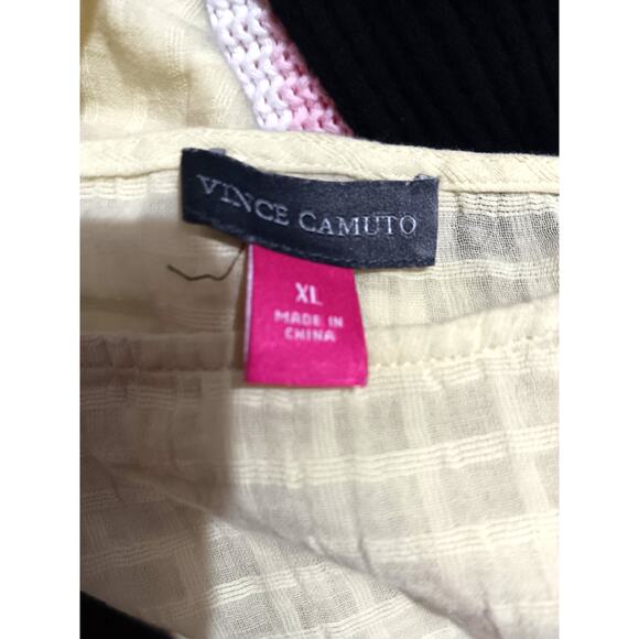 Vince Camuto Drop Shoulder Ruffle Sleeve Blouse Textured Sheer Top Lemon Cream S - Picture 4 of 6